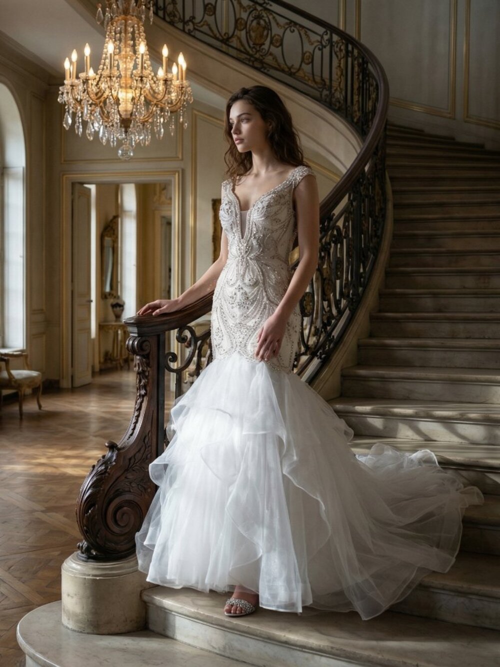 🦢Luxury Glamour Designer Couture Wedding Evening Runway Prom Pageant Gown Dress